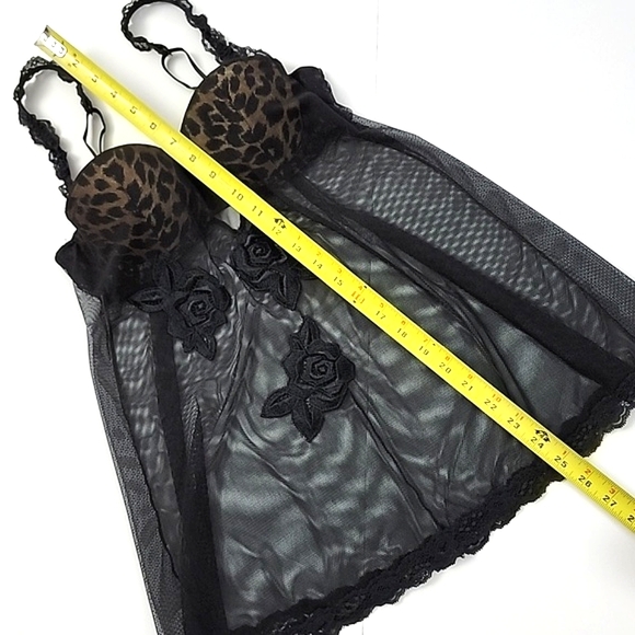 Victoria's Secret Women's Black Babydoll Lingerie Floral Lace Underwire Size 34B - Picture 12 of 14